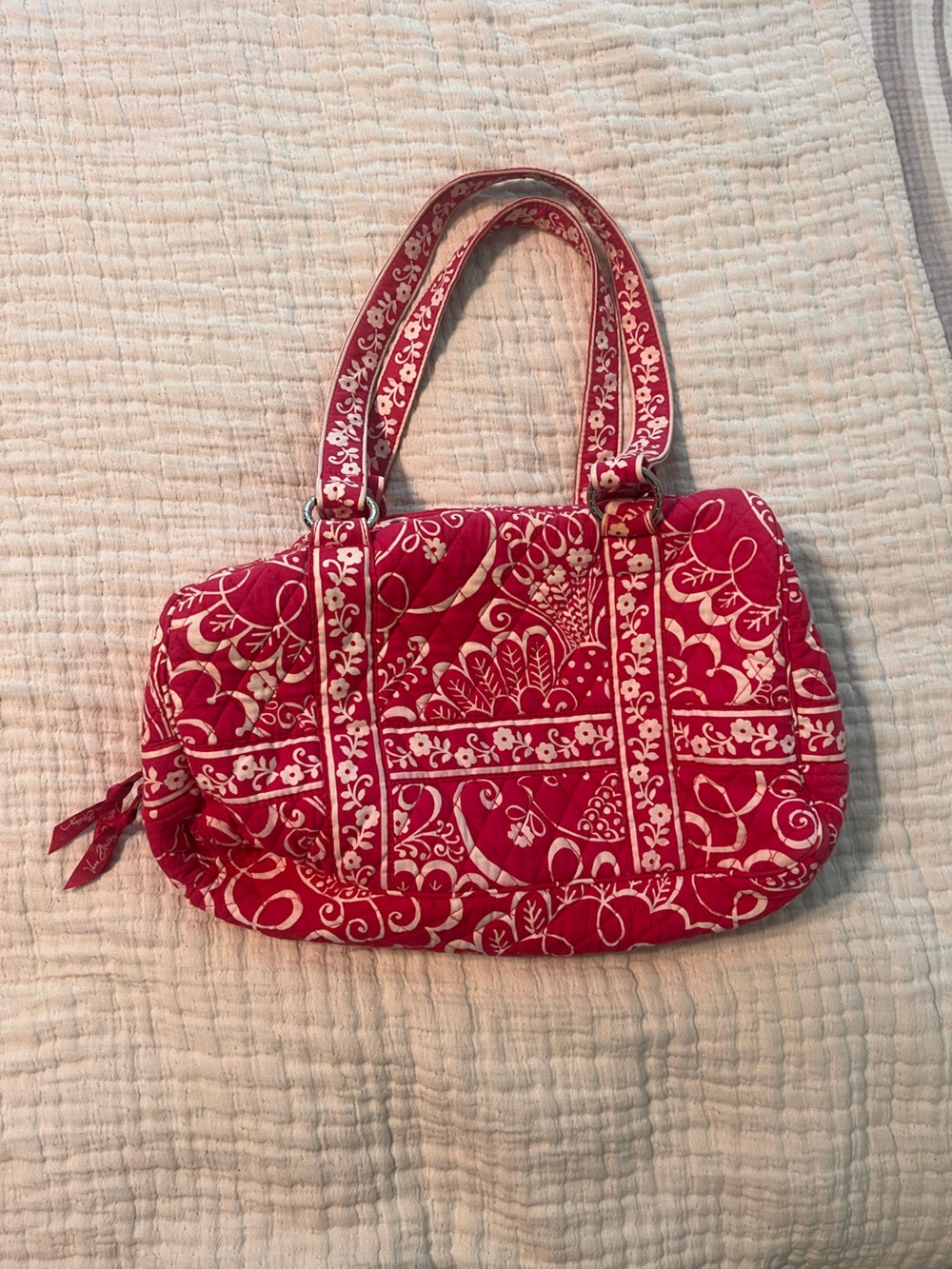 Vera Bradley Red and white Quilted Floral Shoulder Bag